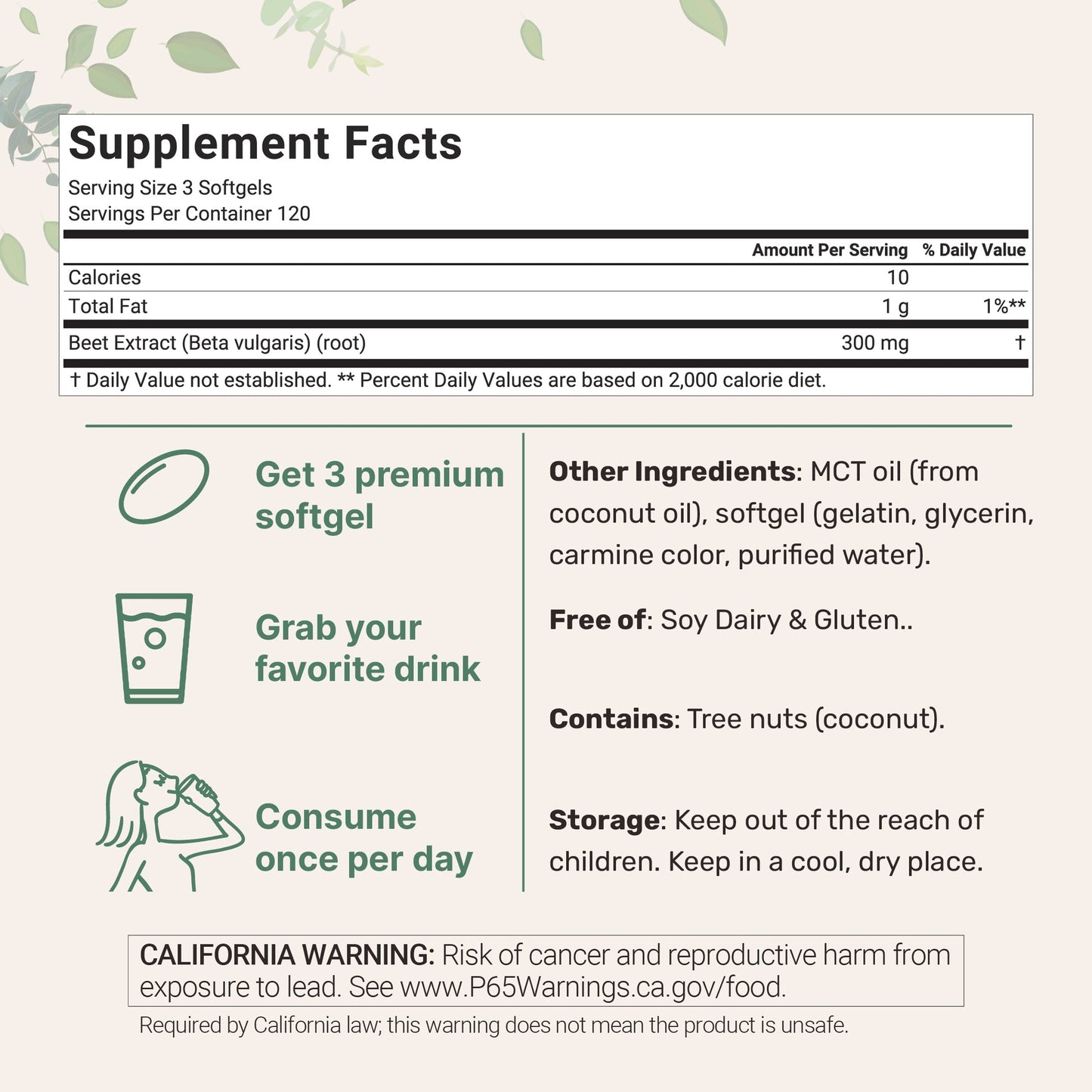 Beet Root Softgels with MCT Oil